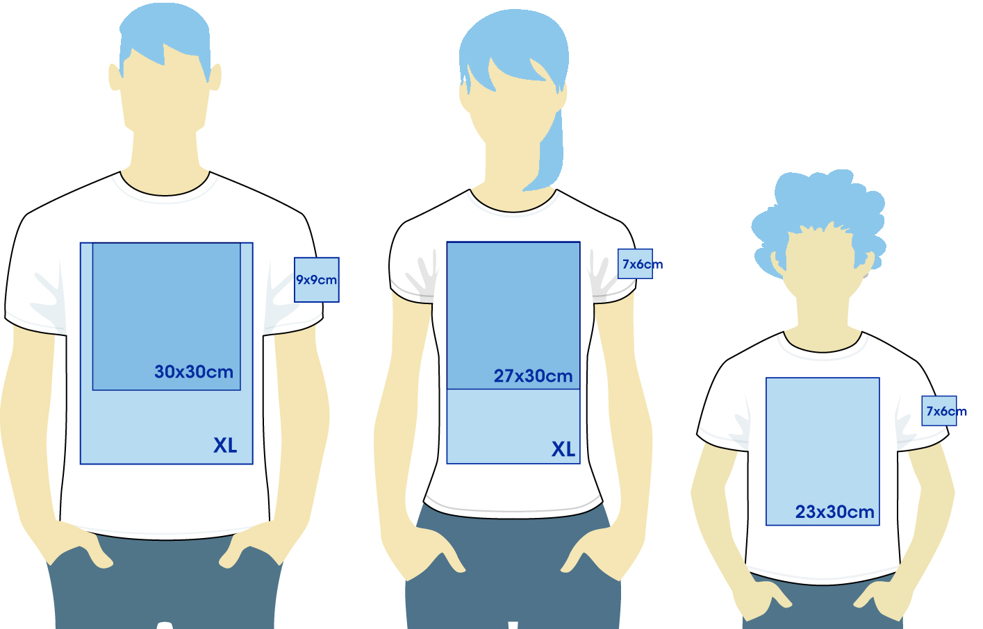 Dimensioni di stampa in serigrafia delle magliette personalizzate